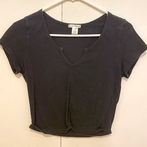 Black Notch Neck Tee